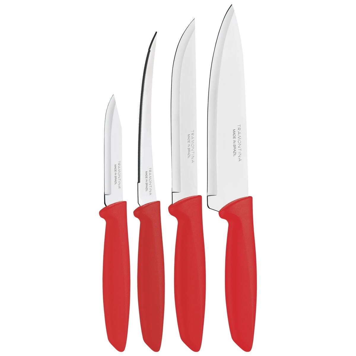 Conj Facas Tramontina Plenus 4pc Vermelho