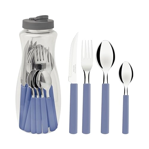 Faqueiro Inox Tramont. C/16 Gamboa Azul