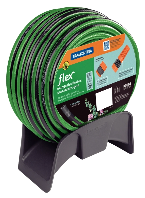 Mangueira Jardim Flex Suporte Pvc 15mt Verde .