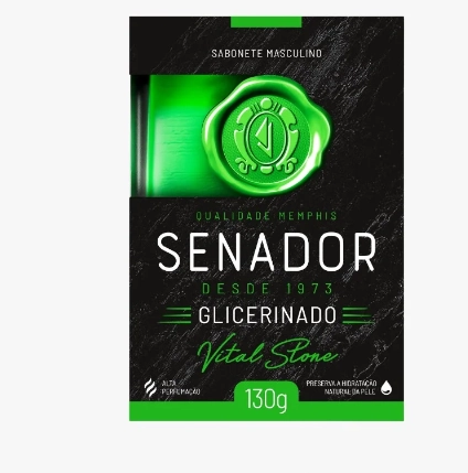Sabonete Barra Glicerinado Senador Vital Stone Caixa 130g