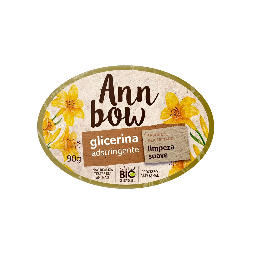 Sabonete Barra Glicerinado Glicerina Adstringente Ann Bow 90g