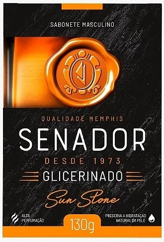 Sabonete Barra Glicerinado Senador Sun Stone Caixa 130g