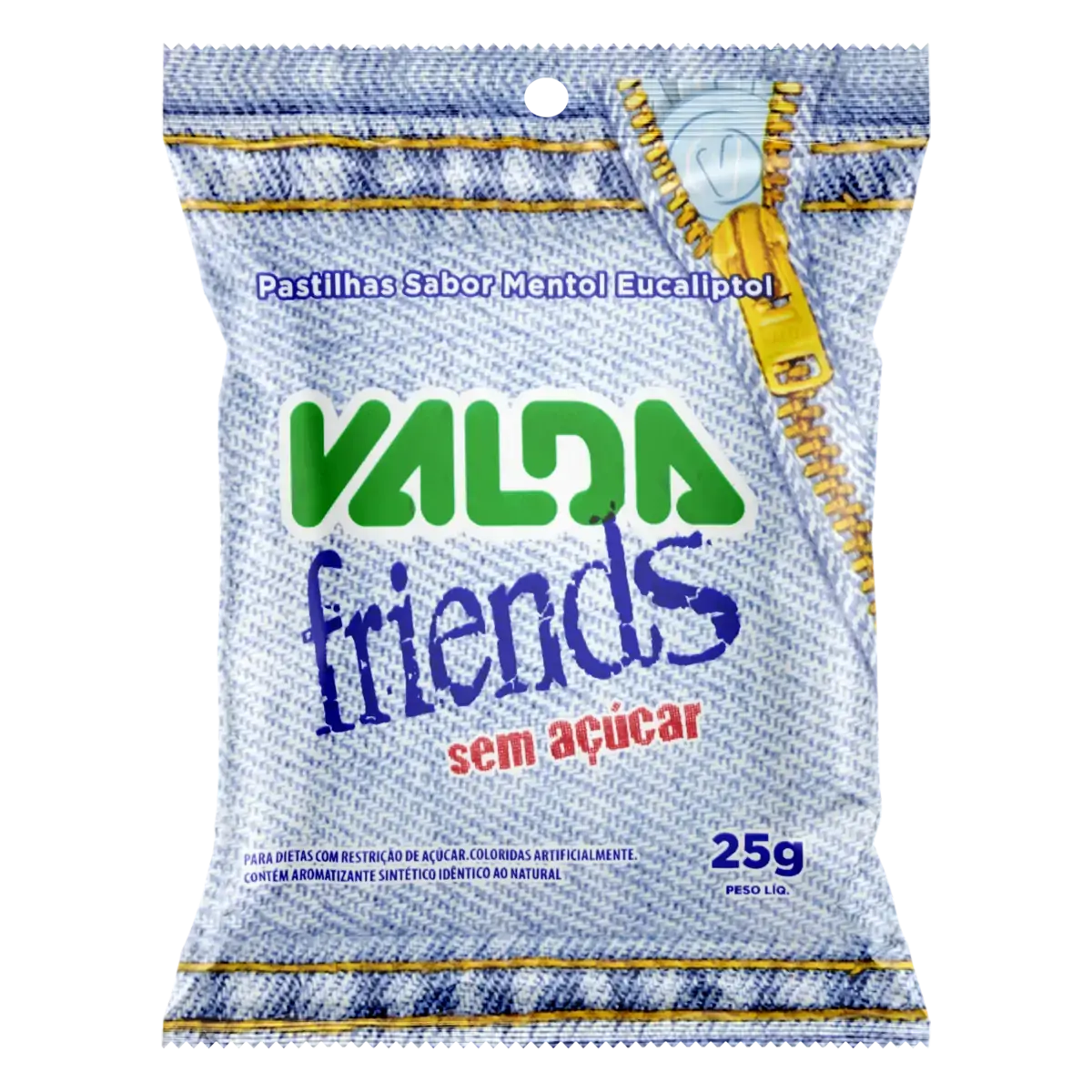 Pastilha Valda Friends Sache 25g Mentol S/acucar