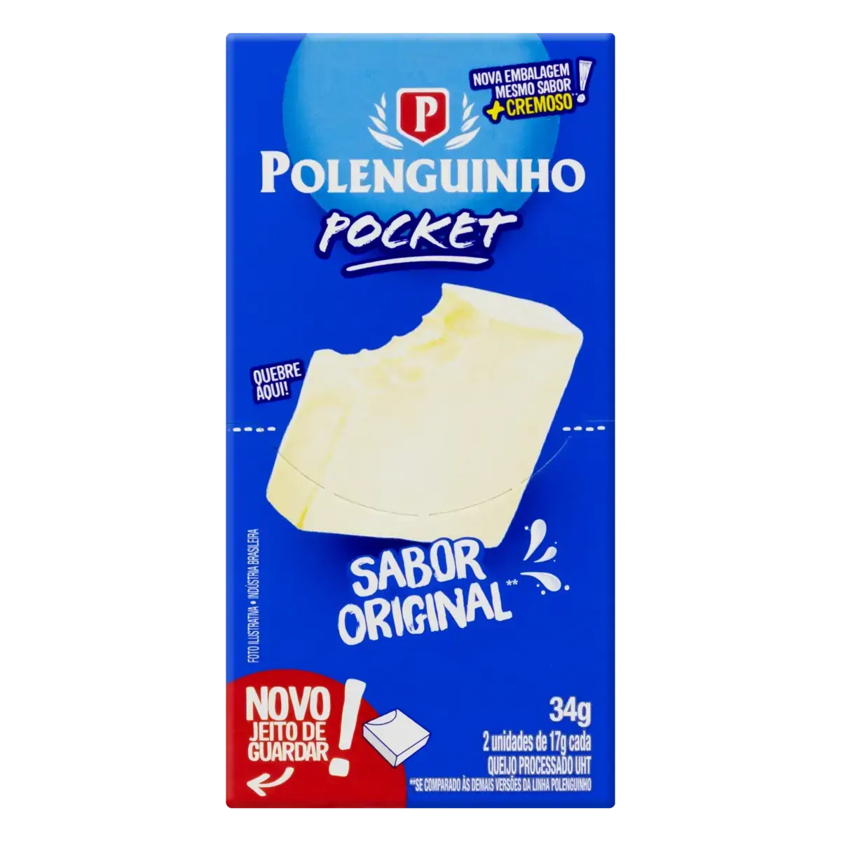 Queijo Processado Uht Original Polenguinho 34g 2 Unidades