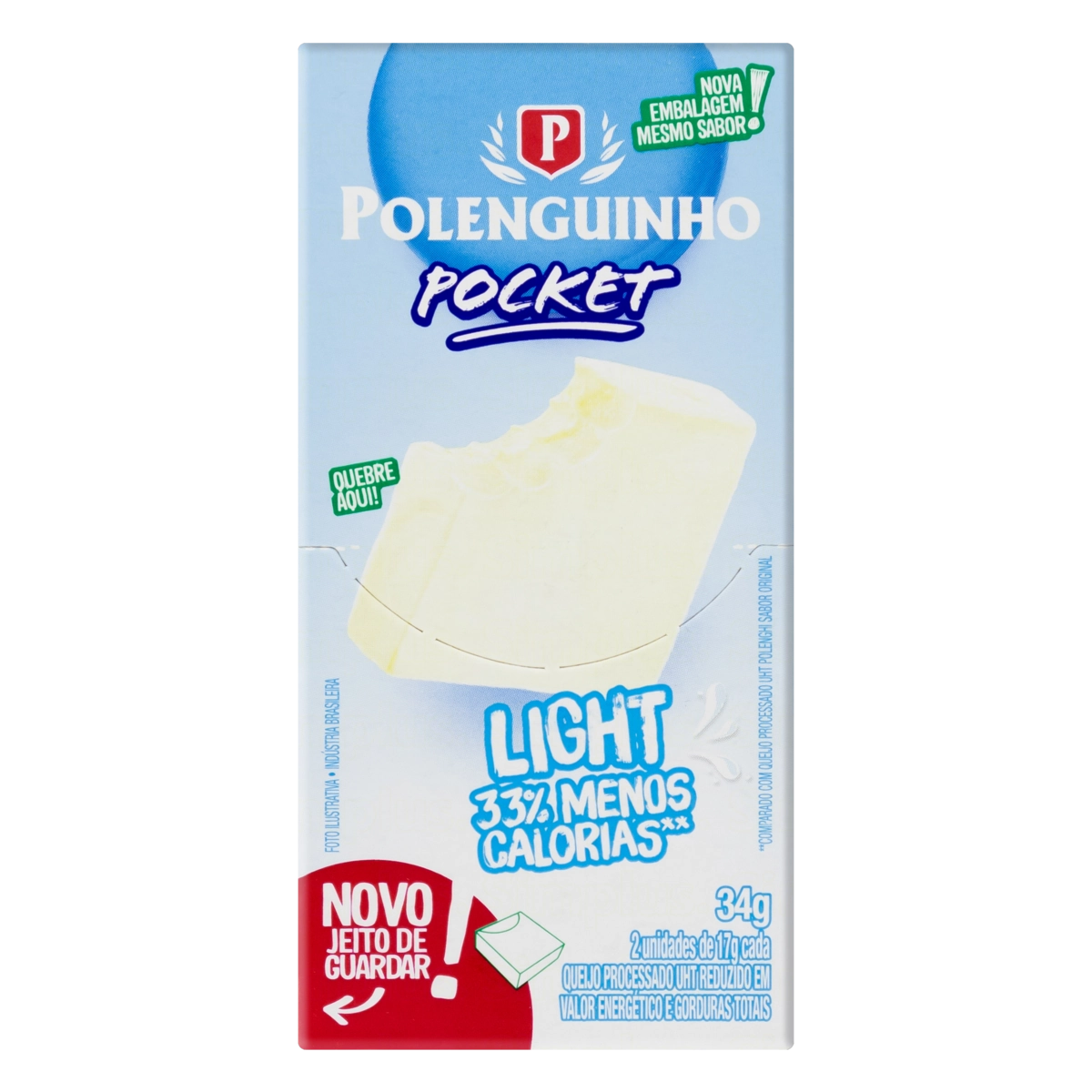 Queijo Processado Uht Light Polenguinho 34g 2 Unidades