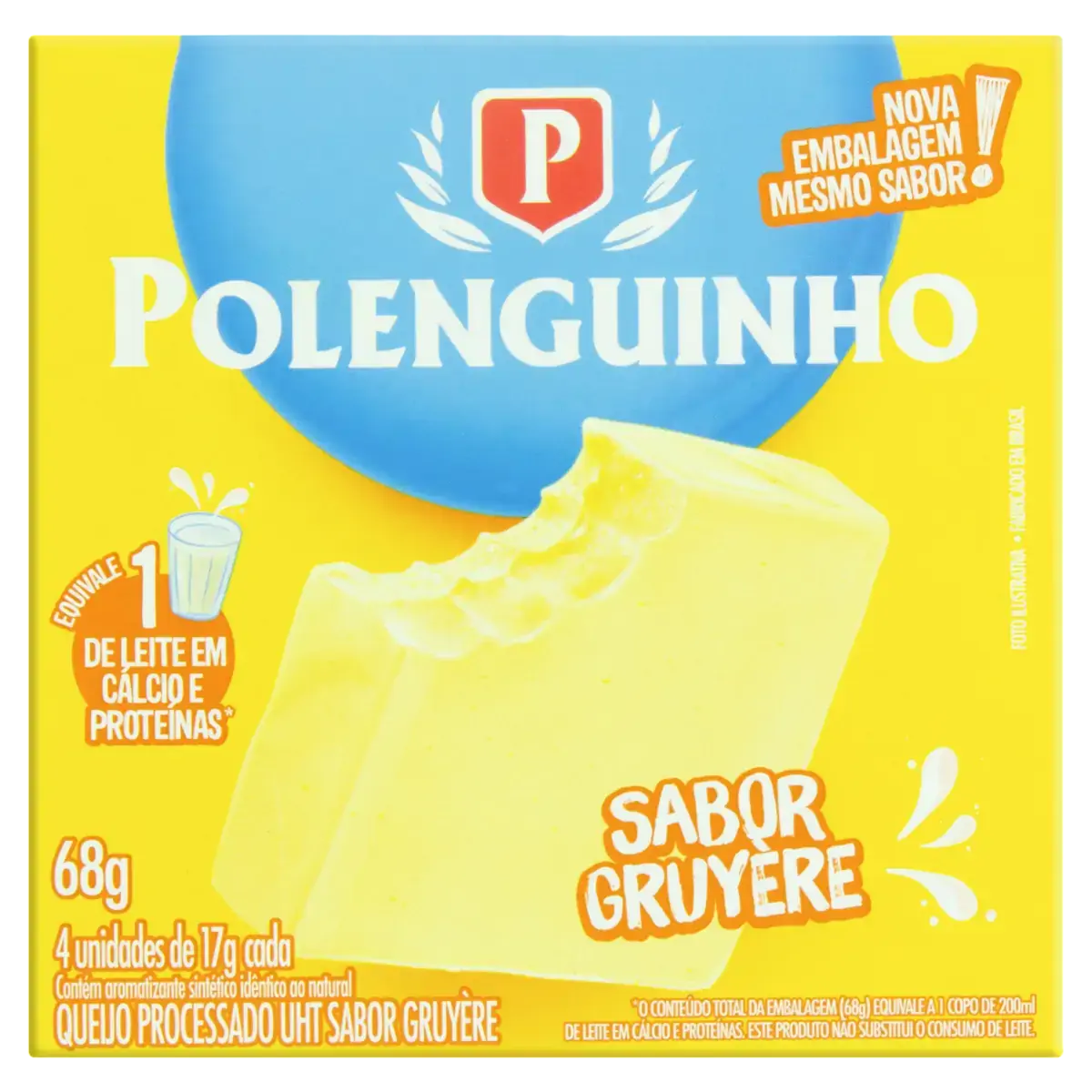 Pack Queijo Processado Uht Gruyère Polenguinho 68g 4 Unidades