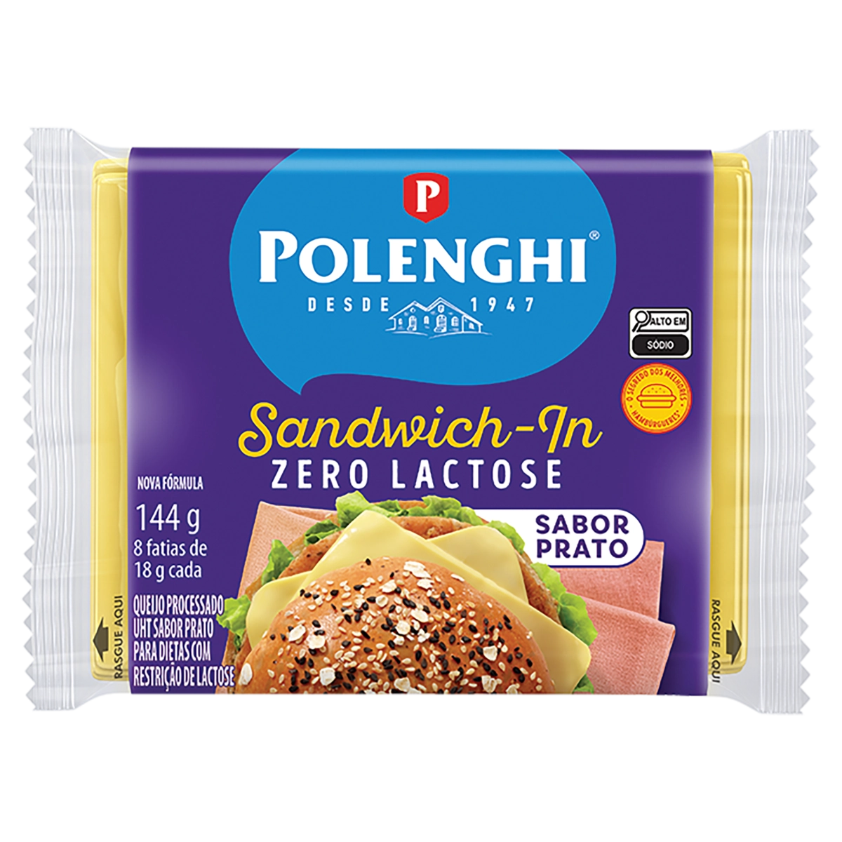 Queijo Processado Uht Prato Zero Lactose Polenghi Sandwich In 144g