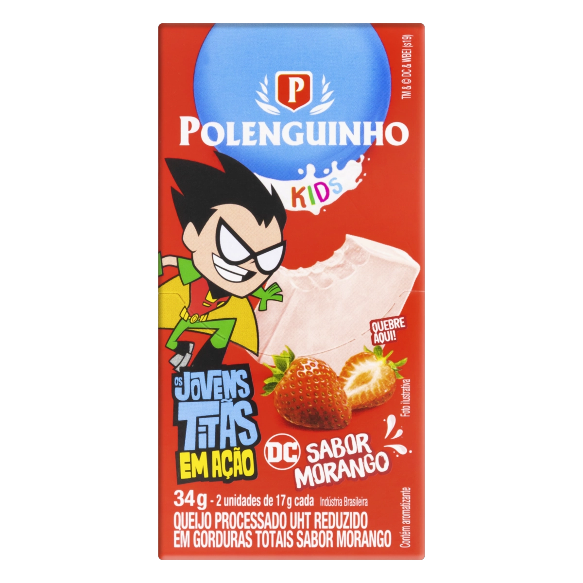 Queijo Processado Uht Morango Os Jovens Titãs Em Ação Polenguinho Kids 34g 2 Unidades