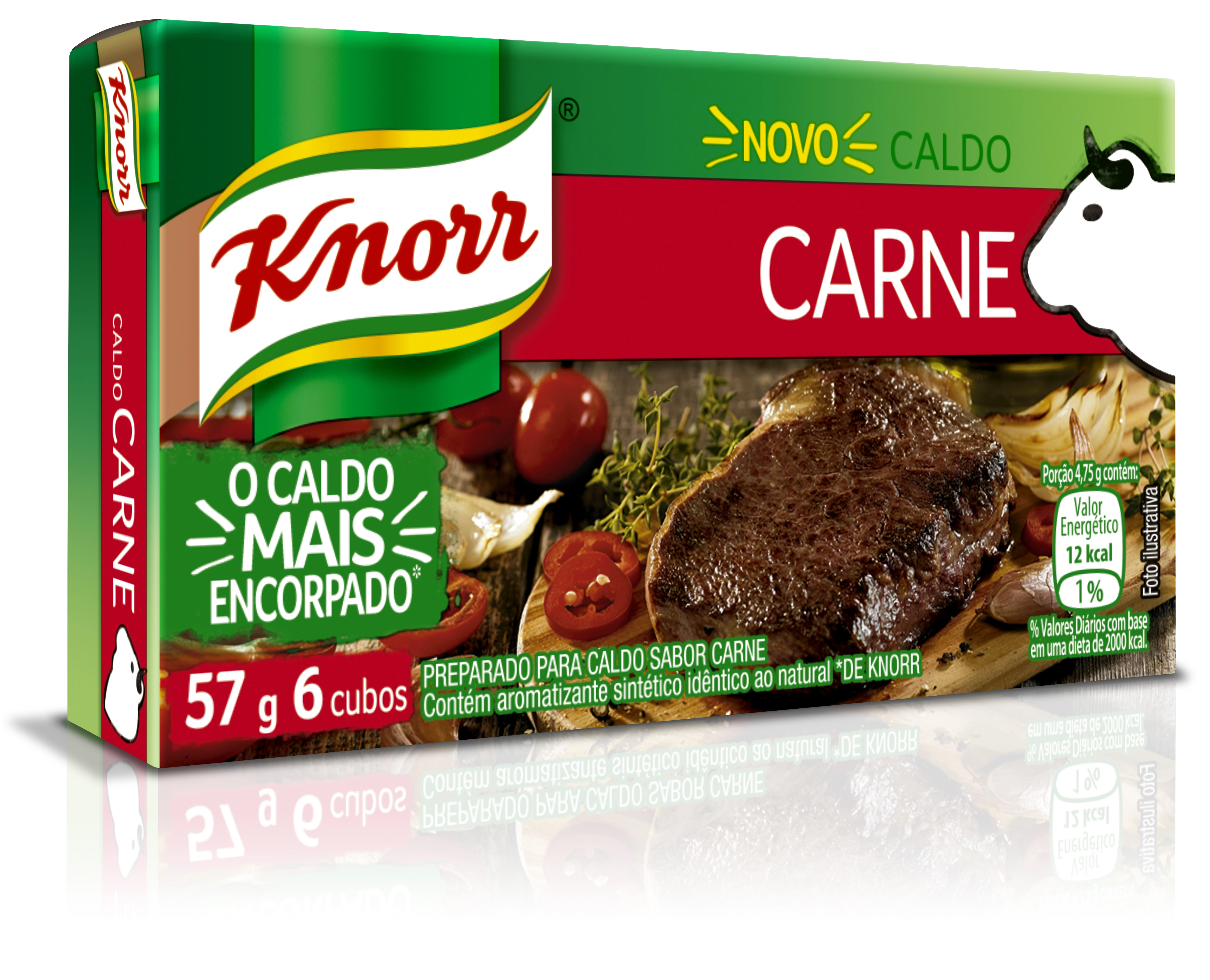 Caldo Tablete Carne Knorr Mais Sabor Caixa 57g 6 Unidades