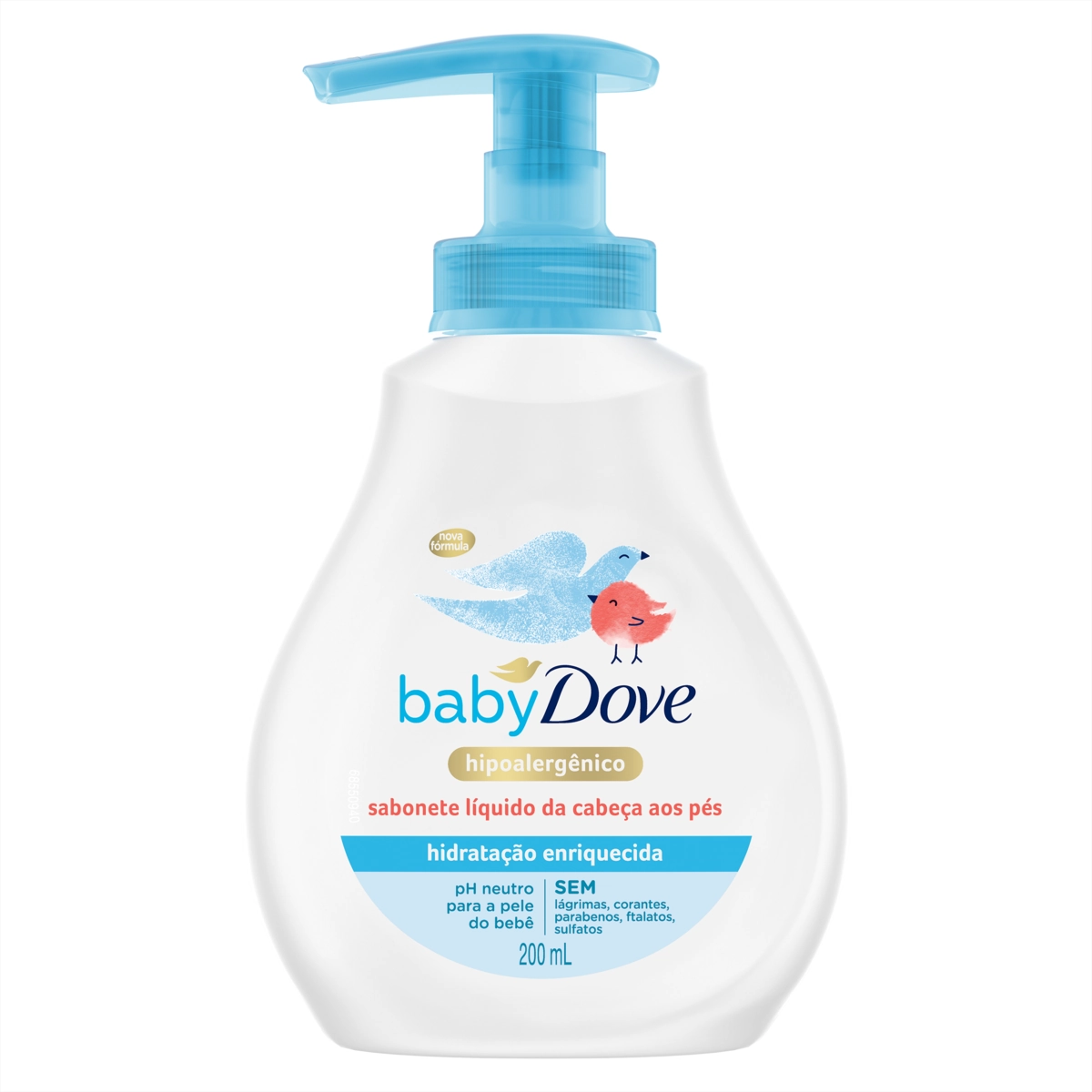 Sabonete Líquido Hidratação Enriquecida Da Cabeça Aos Pés Dove Baby Frasco 200ml
