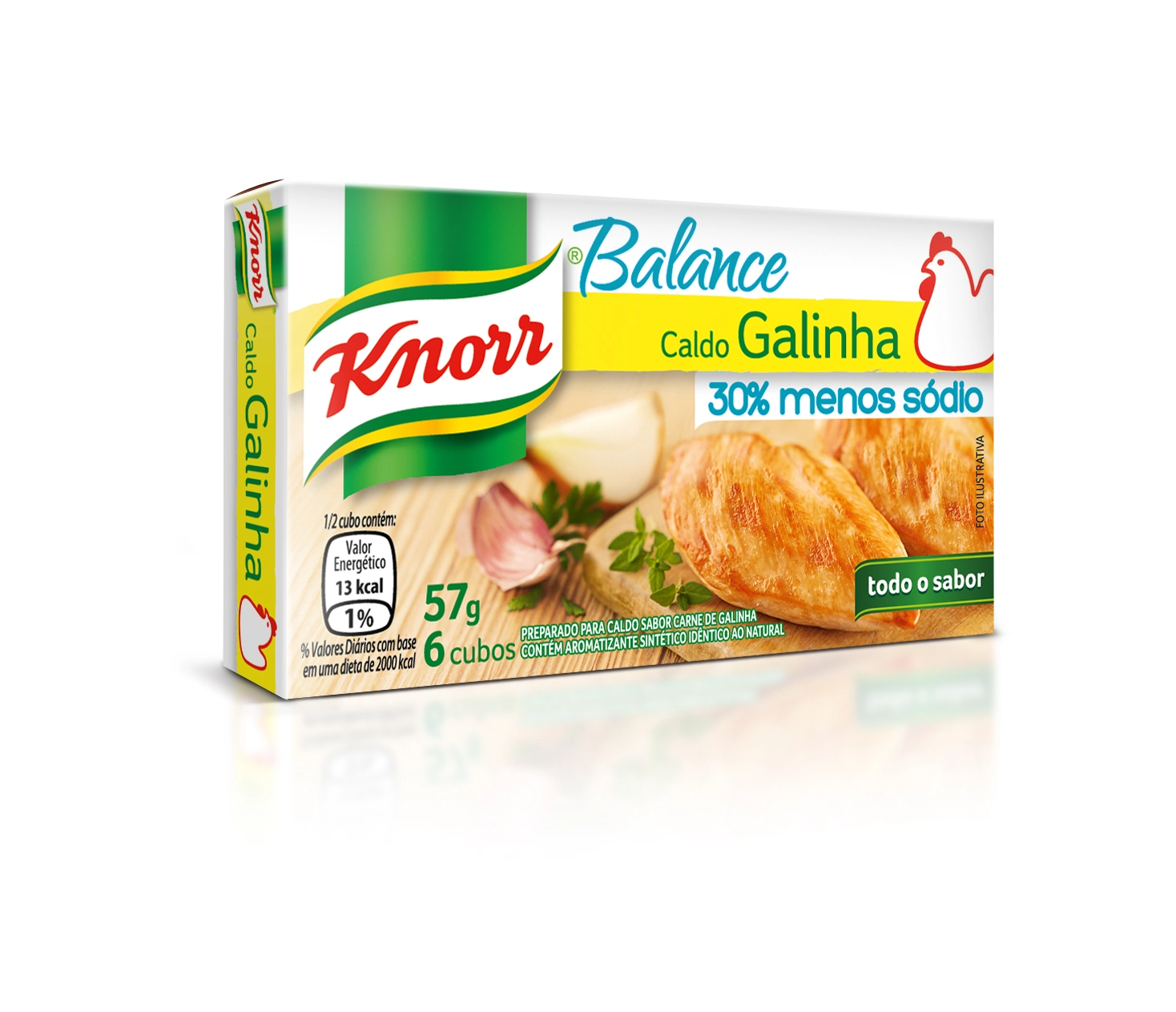 Caldo Tablete Galinha Knorr Balance Caixa 57g 6 Unidades