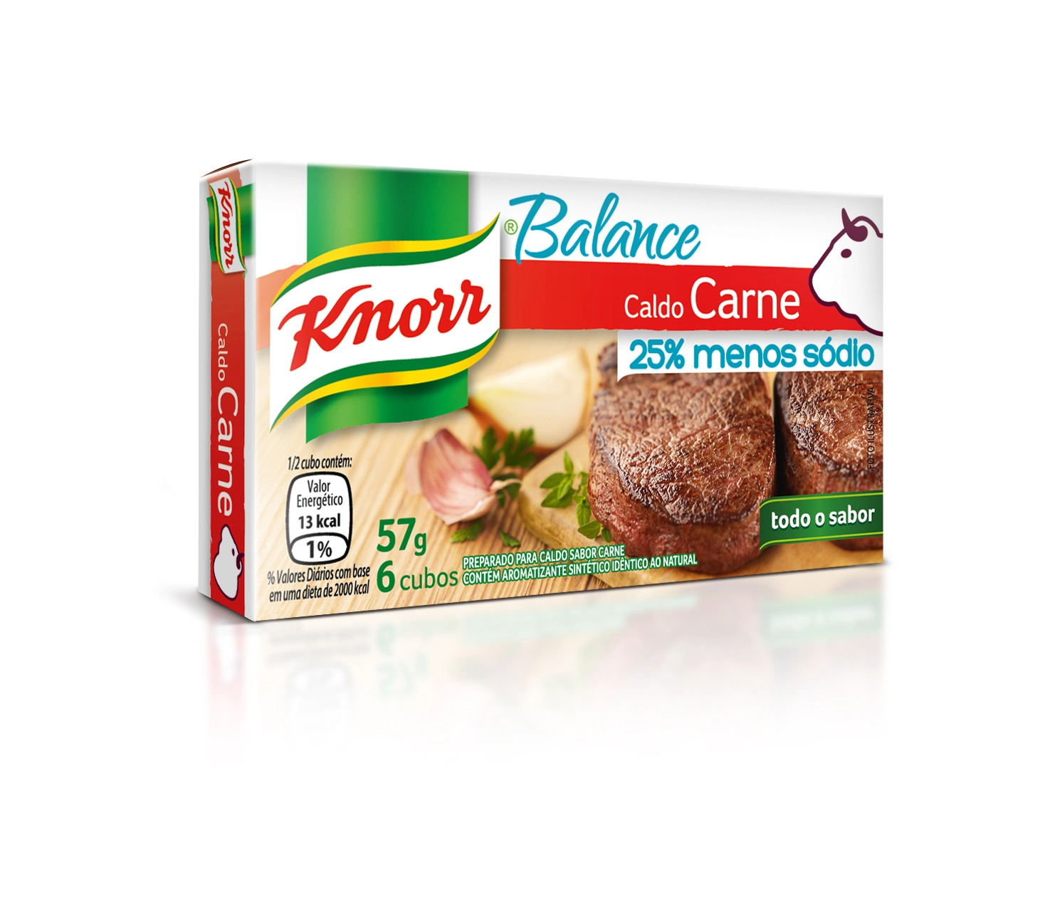 Caldo Tablete Carne Knorr Balance Caixa 57g 6 Unidades