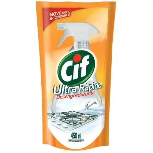 Limpador Desengordurante Cozinha Cif Sachê 450ml Refil Econômico