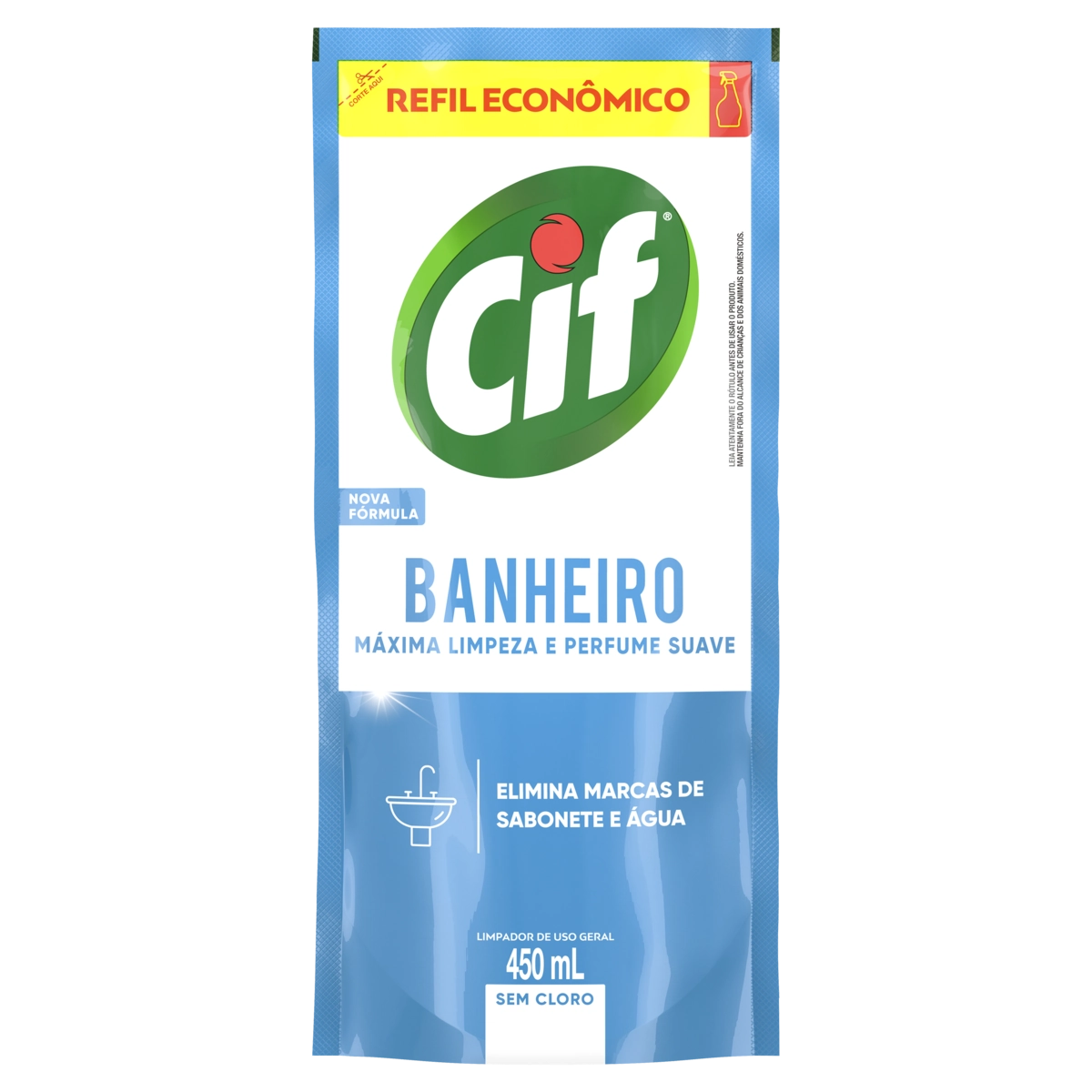 Limpador Banheiro Cif Sachê 450ml Refil Econômico