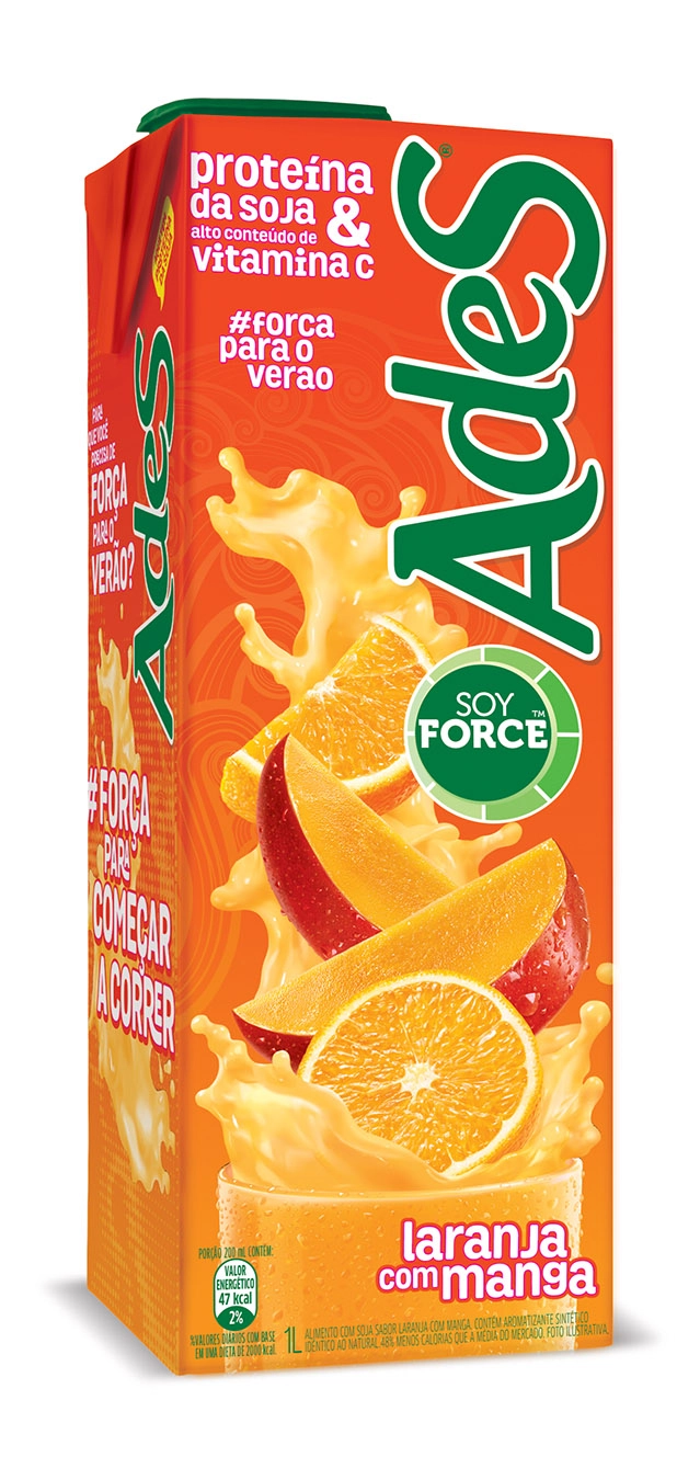 Bebida De Soja Ades Laranja Com Manga 1l