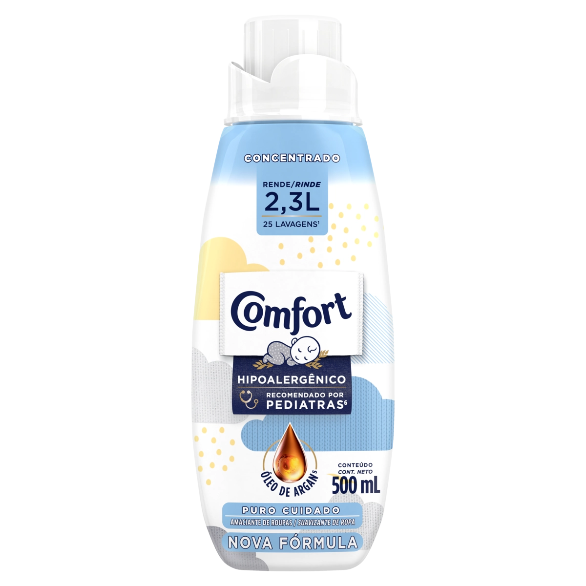 Amaciante De Roupa Concentrado Puro Cuidado Comfort Frasco 500ml