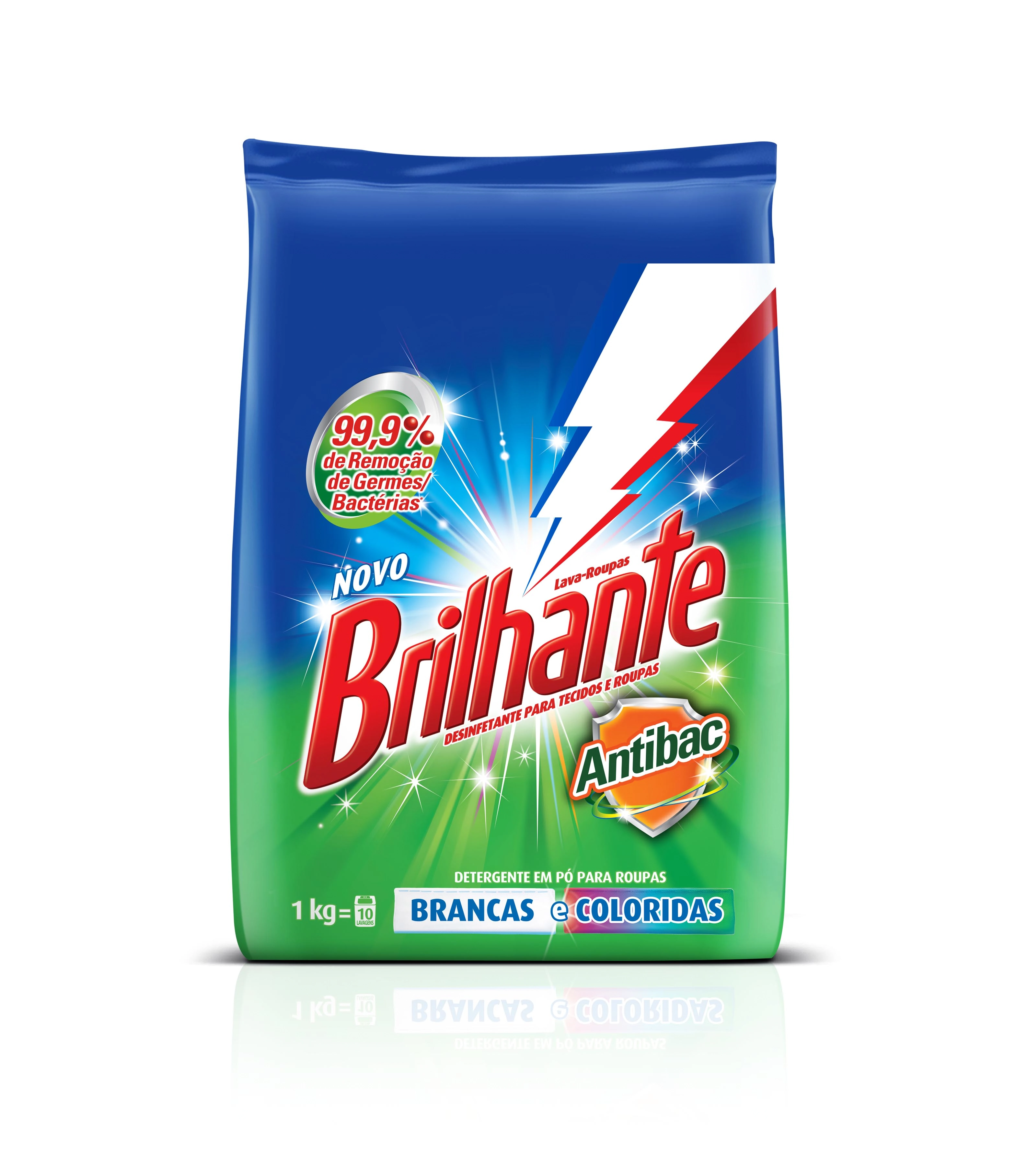 Detergente Em Pó Multi Tecidos Antibac 1kg Brilhante