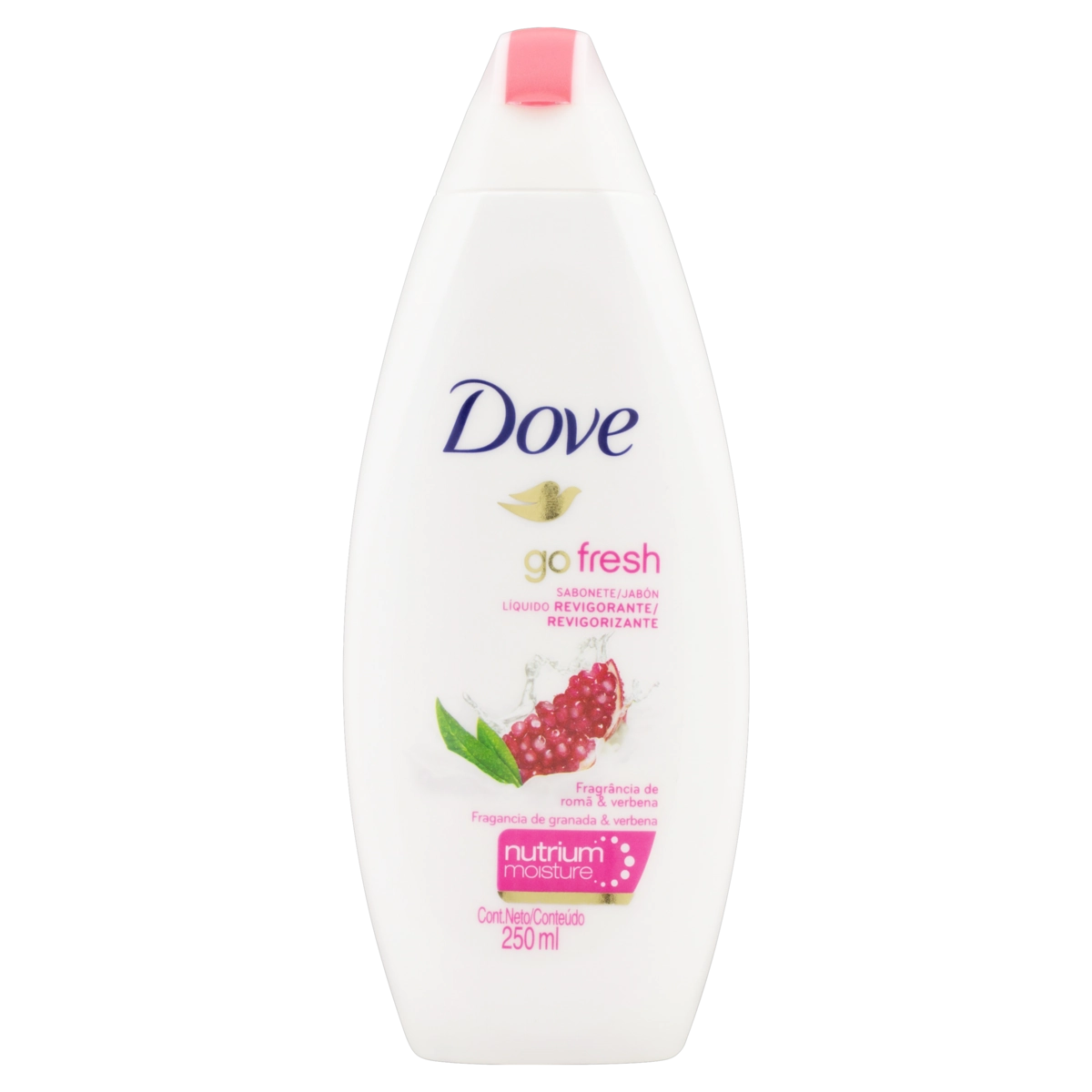 Sabonete Líquido Revigorante Romã Verbena Dove Go Fresh Frasco 250ml