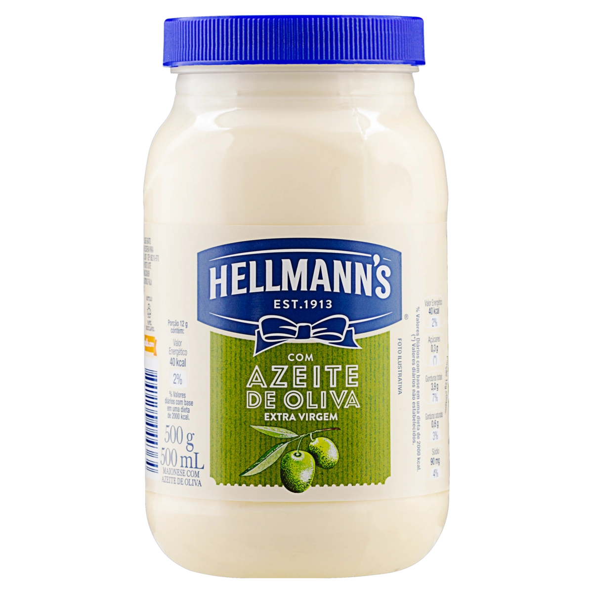 Maionese Com Azeite De Oliva Extra Virgem Hellmanns Pote 500g
