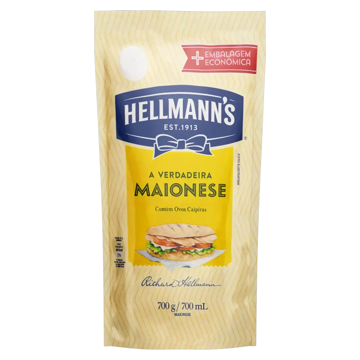 Maionese Hellmanns Sachê 700g Embalagem Econômica