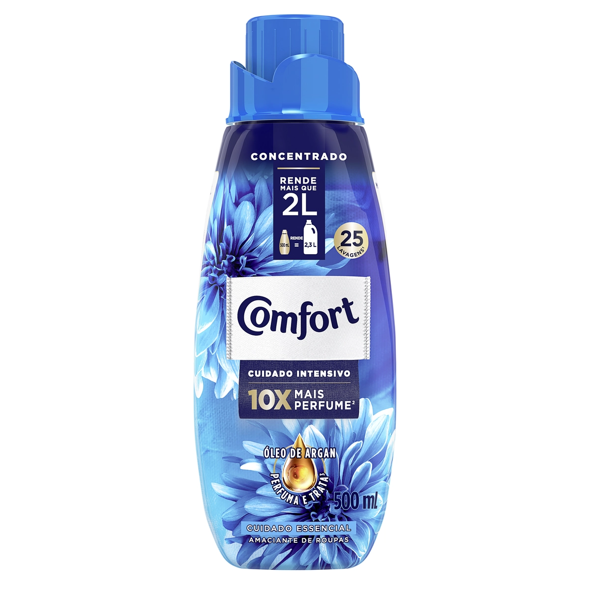Amaciante De Roupa Concentrado Frescor Intenso Comfort Frasco Leve 500ml Pague 400ml