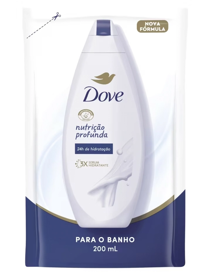 Sabonete Líquido Dove Nutrição Profunda Sachê 200ml Refil