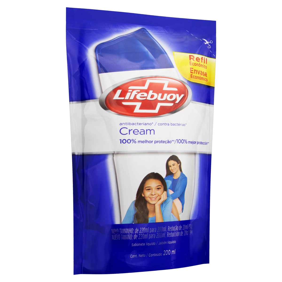 Sabonete Líquido Antibacteriano Cream Lifebuoy Sachê 200ml Refil Econômico