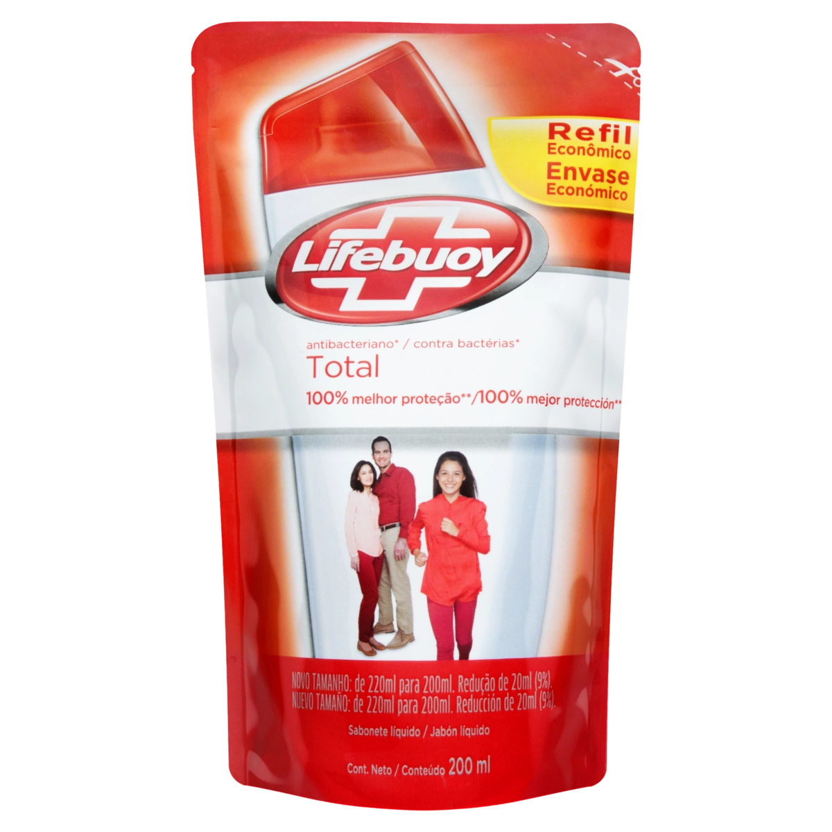 Sabonete Líquido Antibacteriano Lifebuoy Total Sachê 200ml Refil Econômico