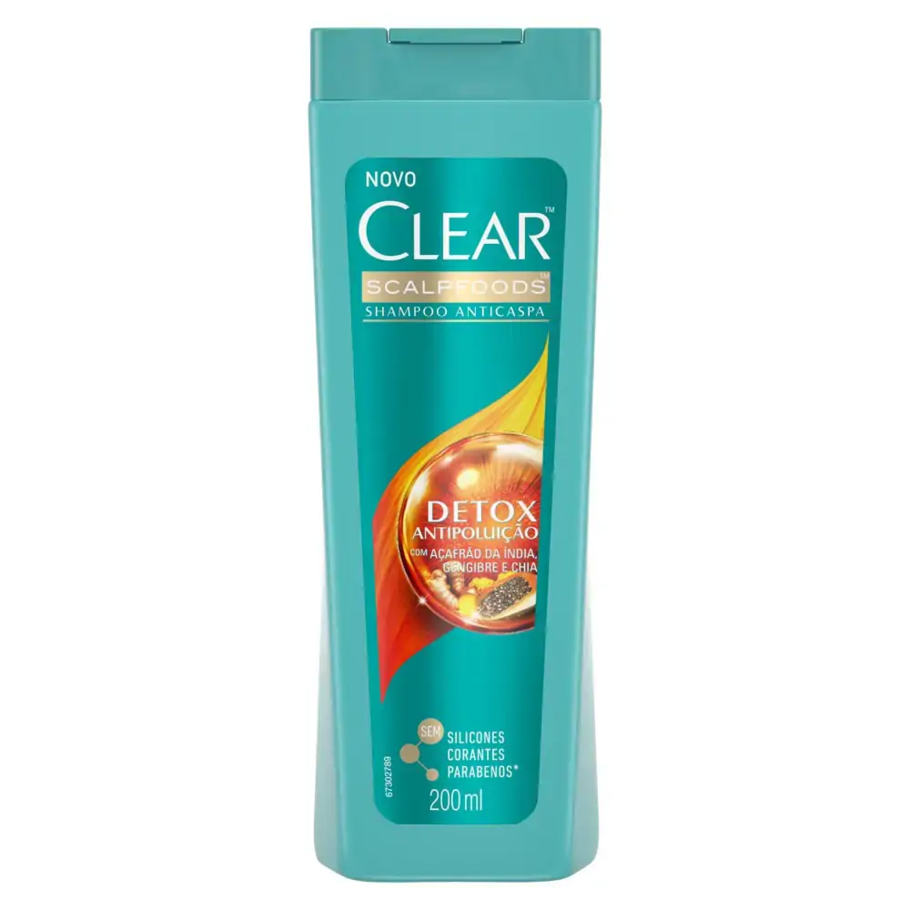 Shampoo Anticaspa Clear Detox Frasco 200ml