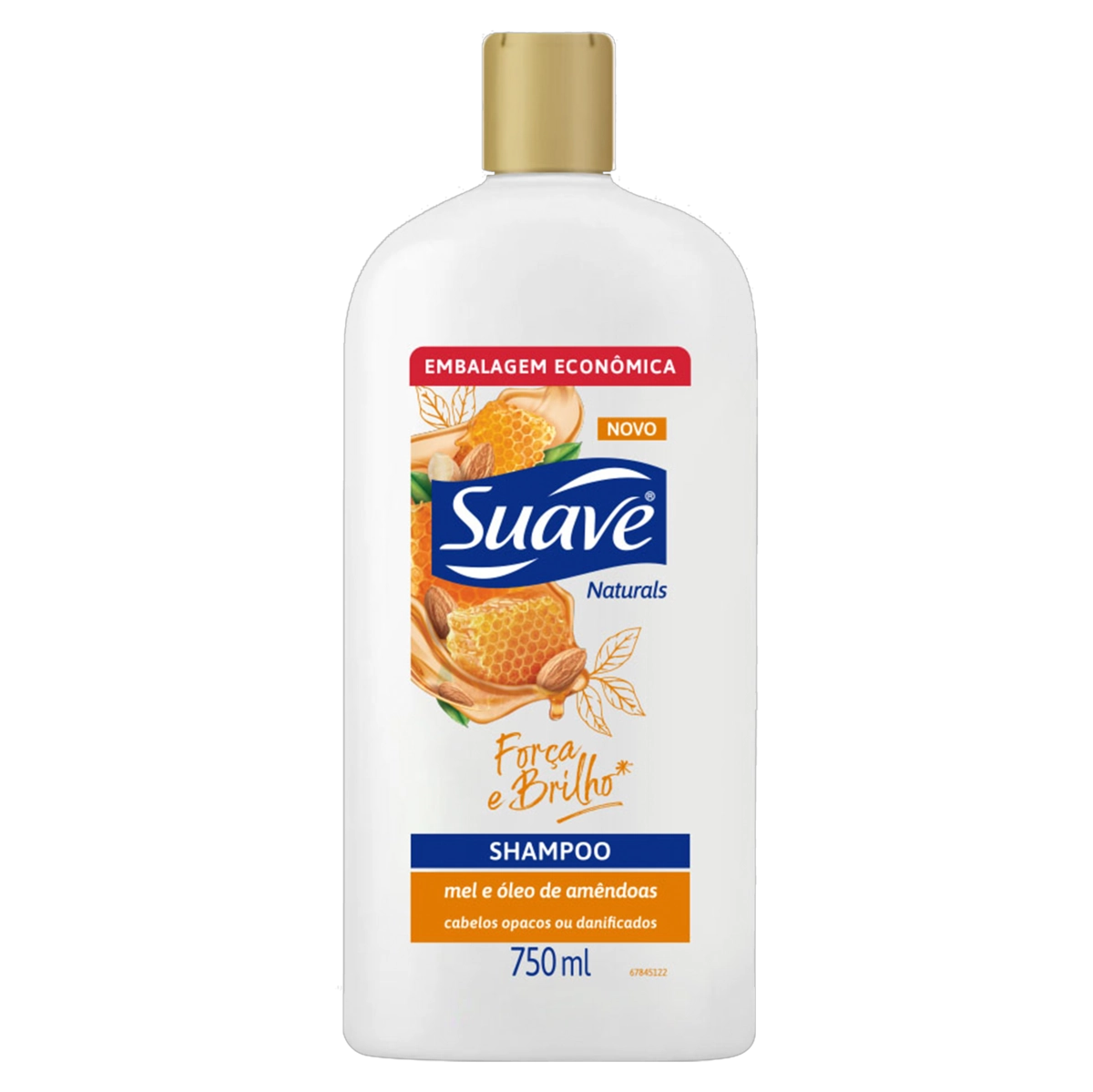 Shampoo Mel E óleo De Amêndoa Suave Naturals Força E Brilho Frasco 750ml Embalagem Econômica