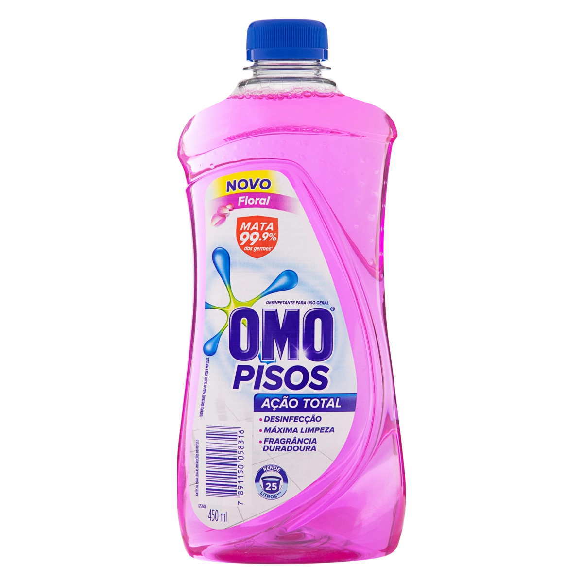 Desinfetante Uso Geral Floral Omo Pisos Frasco 450ml
