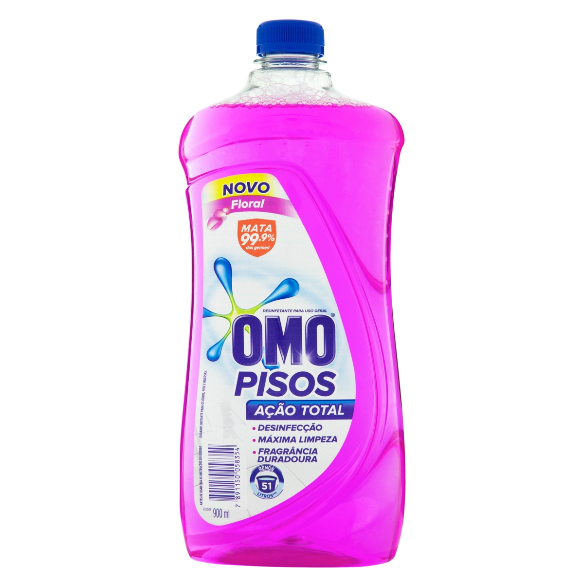 Desinfetante Uso Geral Floral Omo Pisos Frasco 900ml
