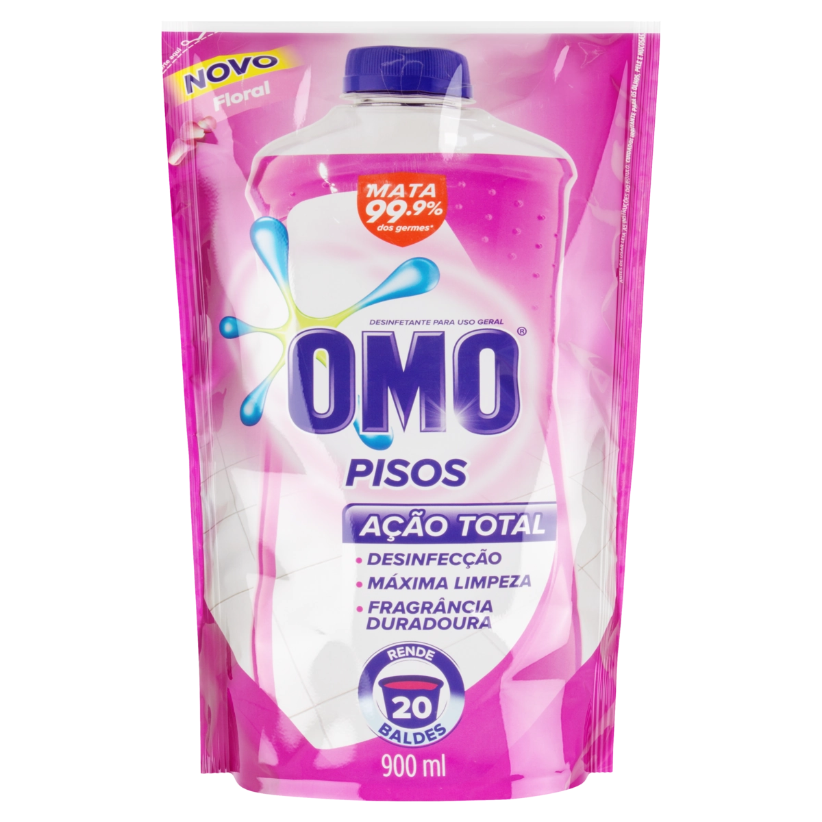 Desinfetante Uso Geral Floral Omo Pisos Sachê 900ml Refil
