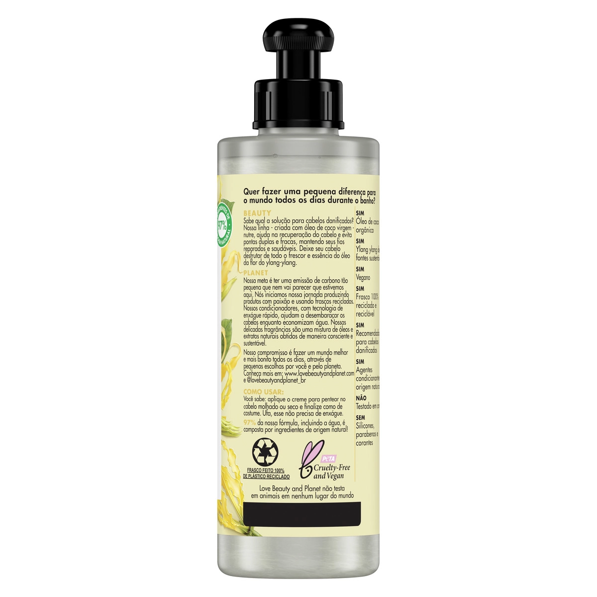 Creme Para Pentear Love Beauty Planet Reparação Intensa Frasco 200ml