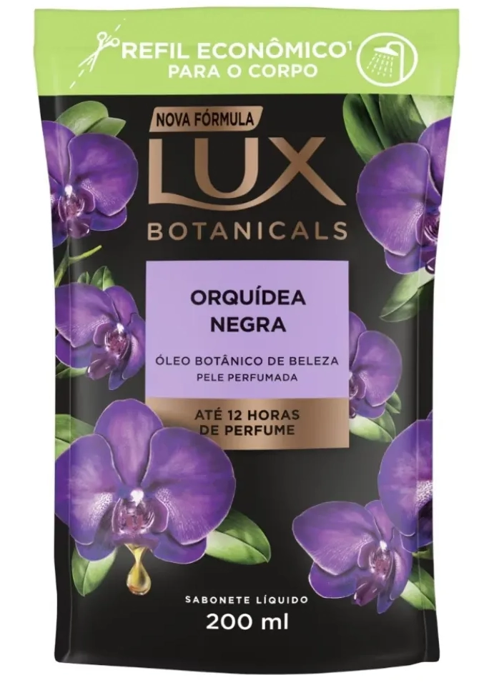 Sabonete Líquido Orquídea Negra Lux Botanicals Sachê 200ml Refil