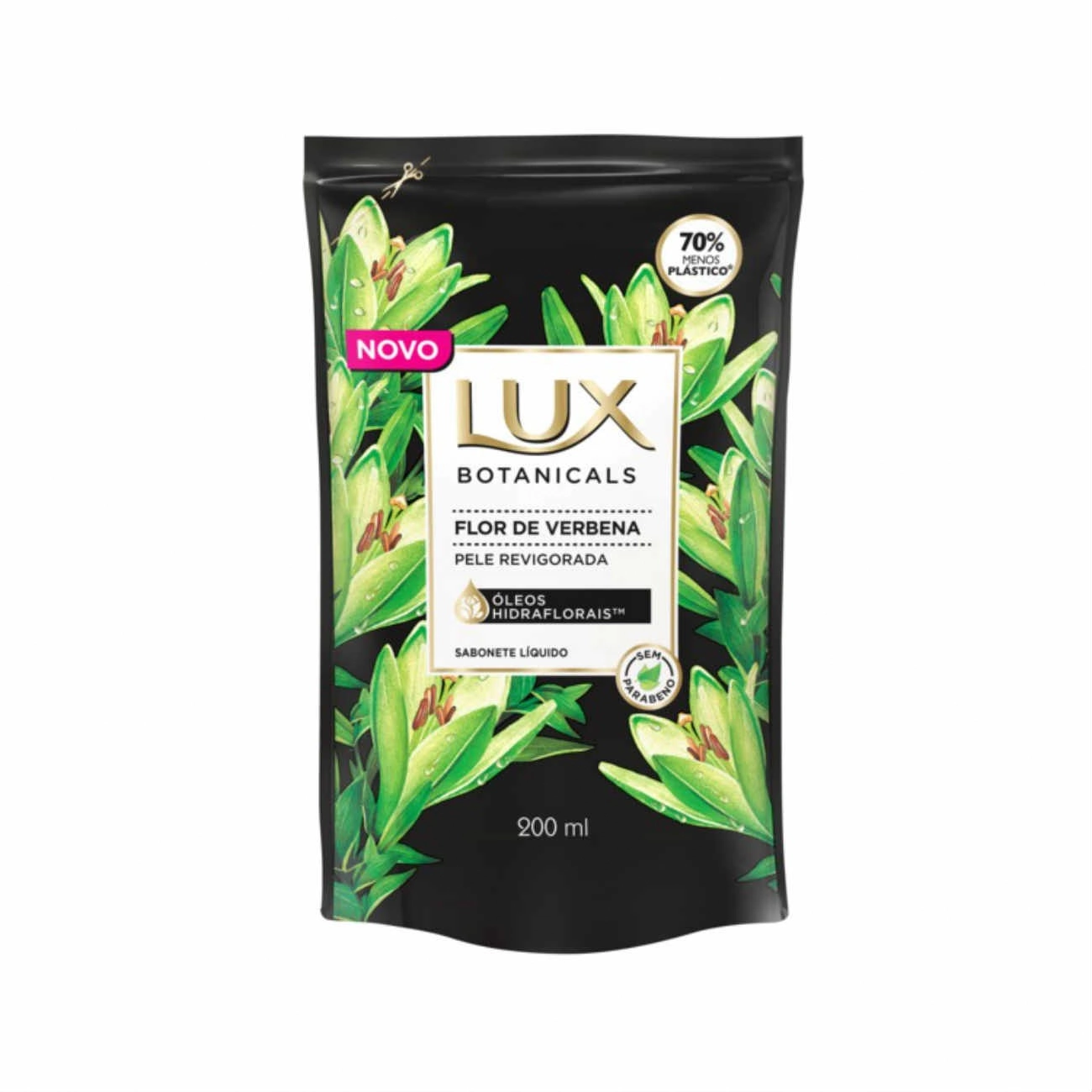 Sabonete Líquido Flor De Verbena Lux Botanicals Sachê 200ml Refil