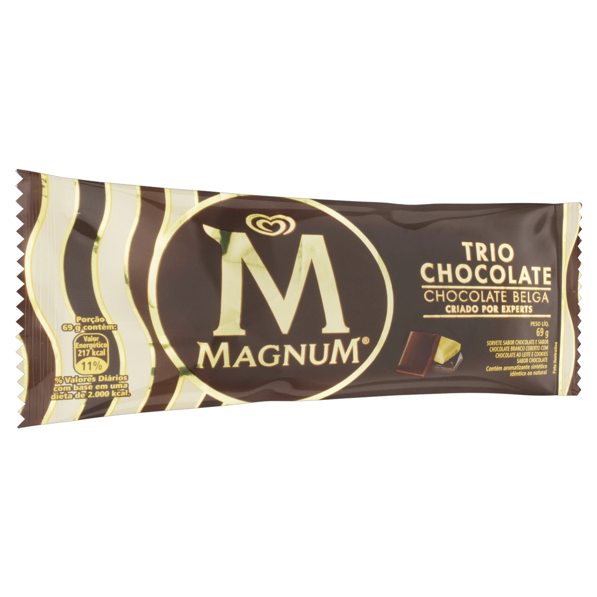 Sorvete Trio Chocolate Belga Magnum Pacote 69g