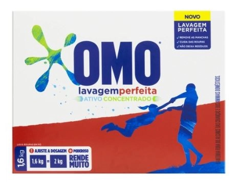 Lava Roupas Pó Omo Lavagem Perfeita Caixa 1,6kg