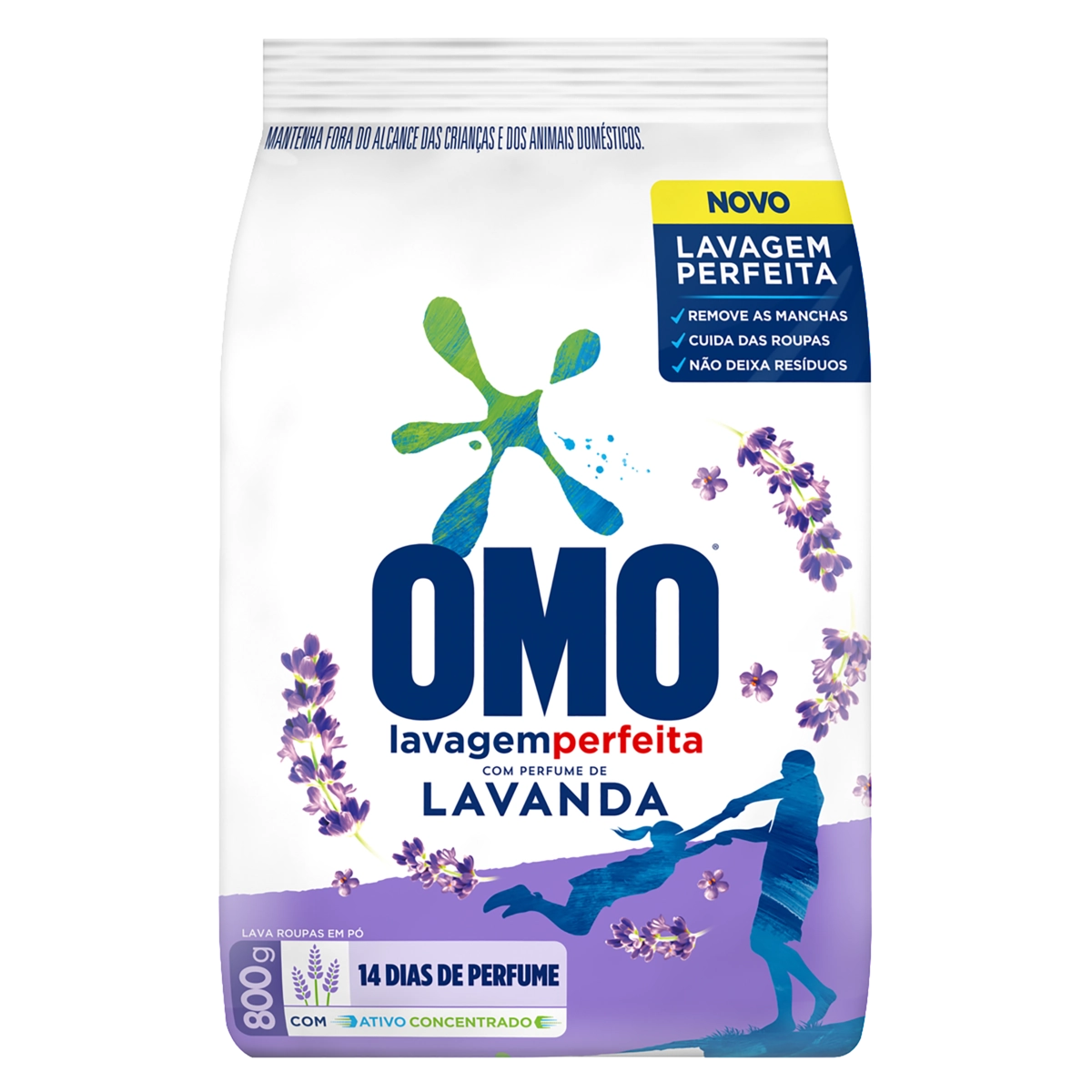 Lava Roupas Pó Lavanda Omo Lavagem Perfeita Pacote 800g