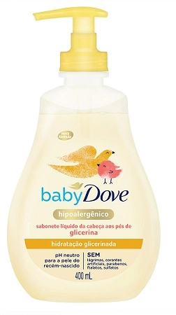Sabonete Líquido Hidratação Glicerinada Da Cabeça Aos Pés Dove Baby Frasco 400ml
