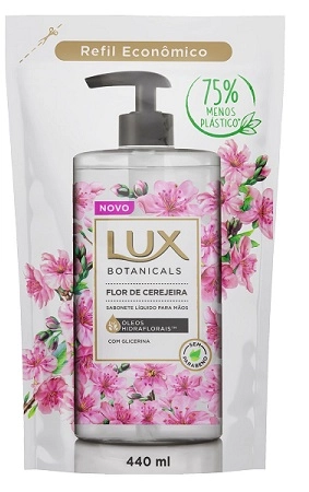 Sabonete Líquido Para As Mãos Flor De Cerejeira Lux Botanicals Sachê 440ml Refil Econômico