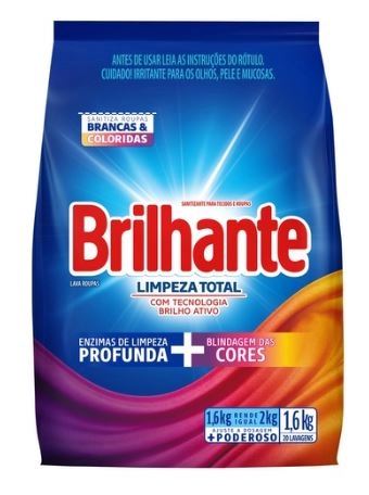 Lava Roupas Pó Roupas Brancas E Coloridas Brilhante Limpeza Total Pacote 1,6kg