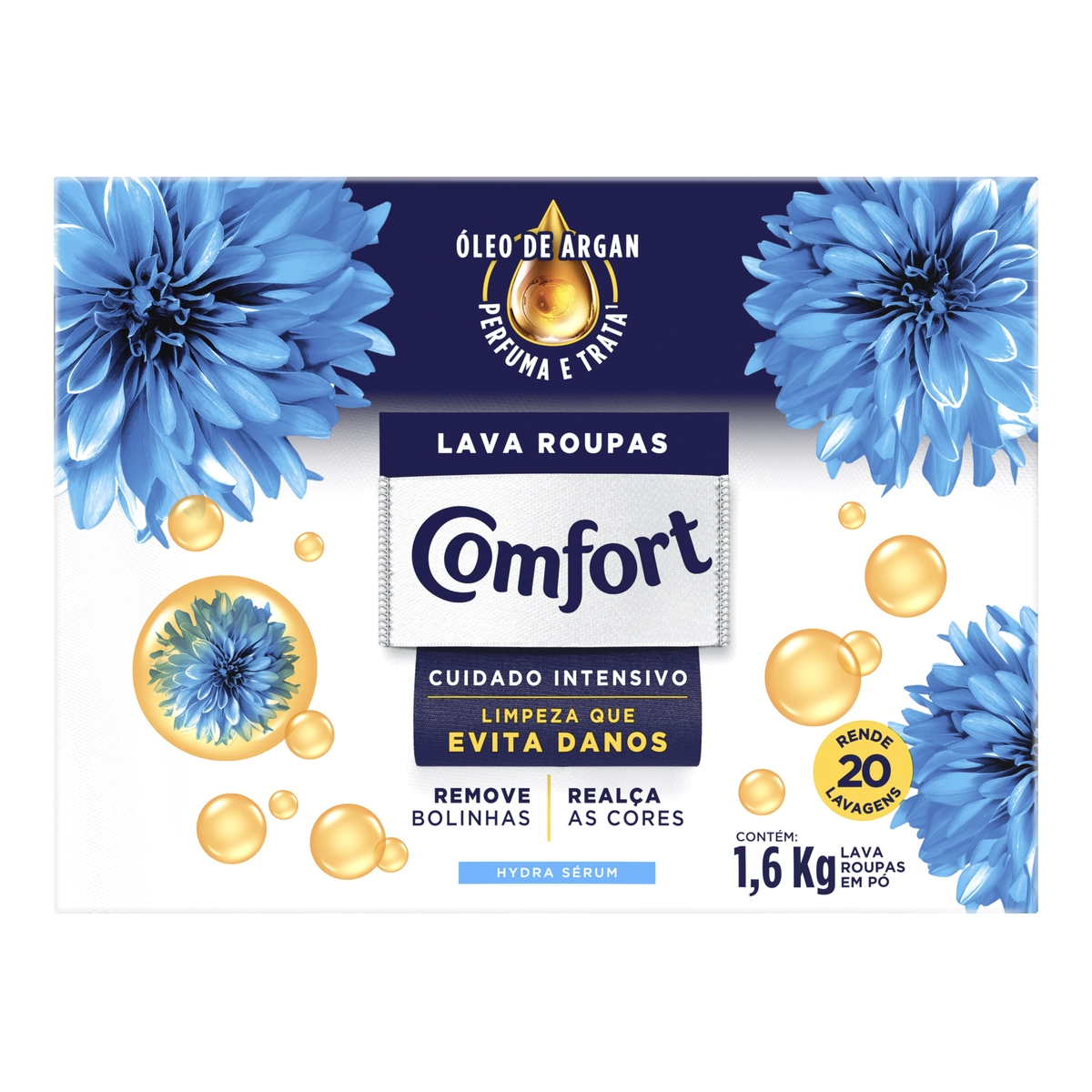 Lava Roupas Pó Hydra Sérum Comfort Caixa 1,6kg