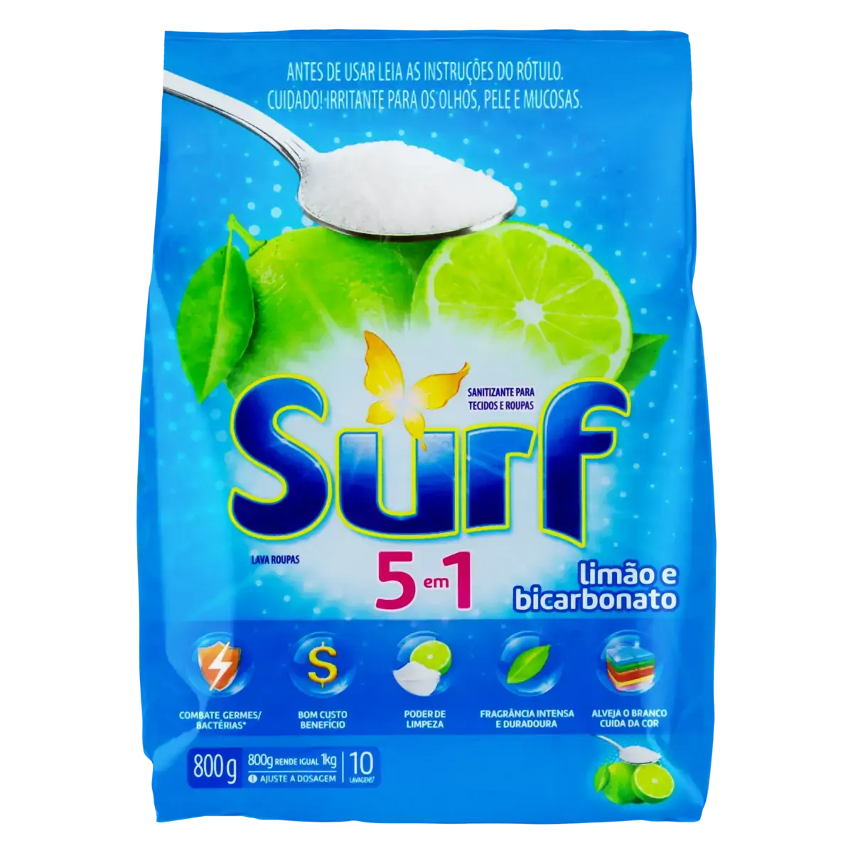 Det. Po Surf Sc 800g Limao E Bicarbonato