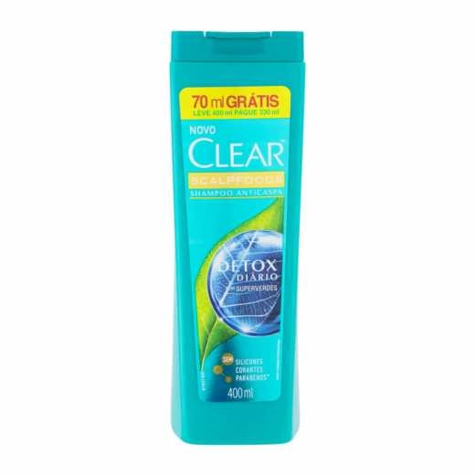 Shampoo Anticaspa Clear Botanique Detox Diário Frasco Leve 400ml Pague 330ml