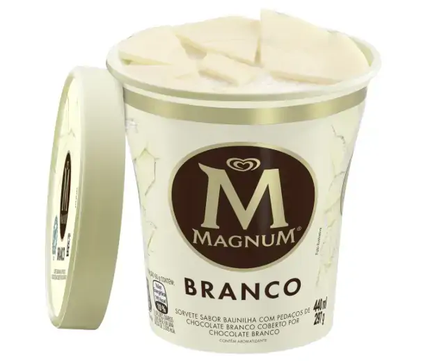 Sorvete Chocolate Branco Magnum Pote 440ml