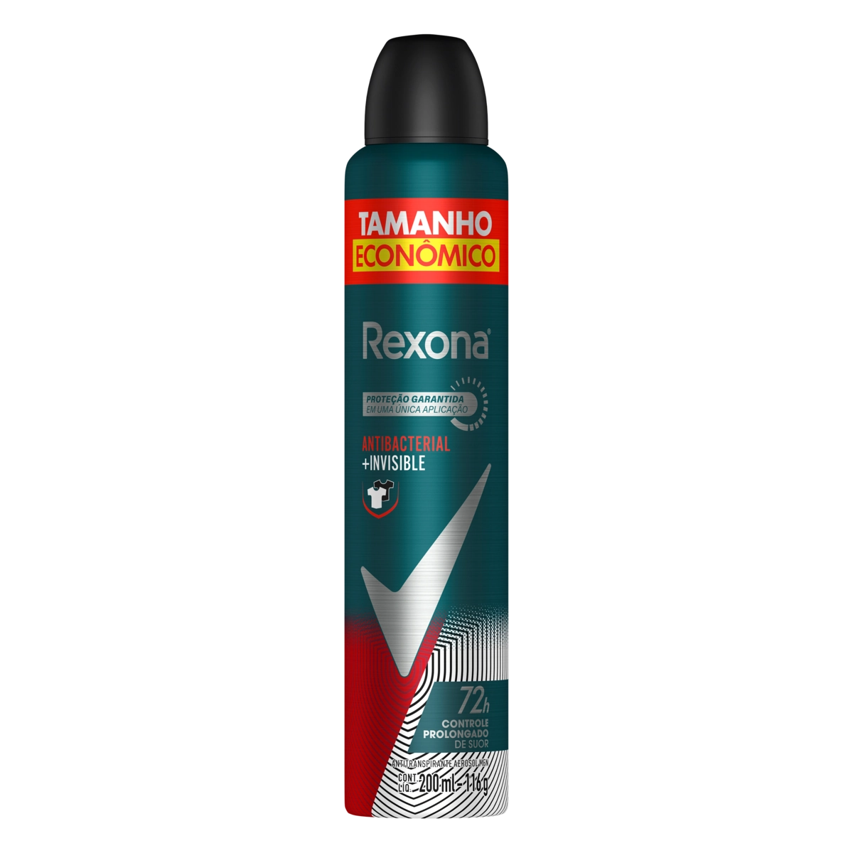 Antitranspirante Aerossol Antibacterial E Invisible Rexona Men 200ml Spray Tamanho Econômico