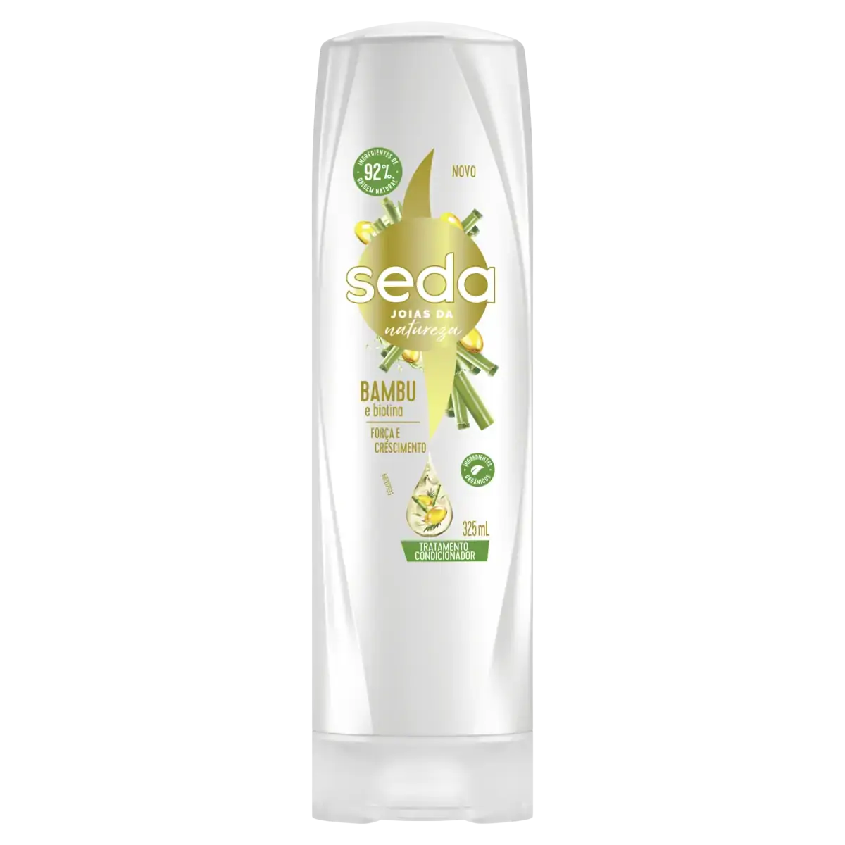 Tratamento Condicionador Seda Joias Da Natureza Bambu E Biotina Frasco 325ml