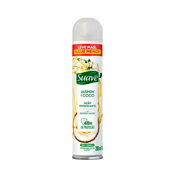 Antitranspirante Aerossol Jasmim E Coco Suave 200ml Spray Leve Mais Pague Menos