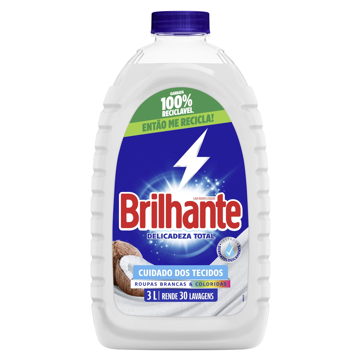 Lava Roupas Líquido Roupas Brancas E Coloridas Brilhante Delicadeza Total Frasco 3l